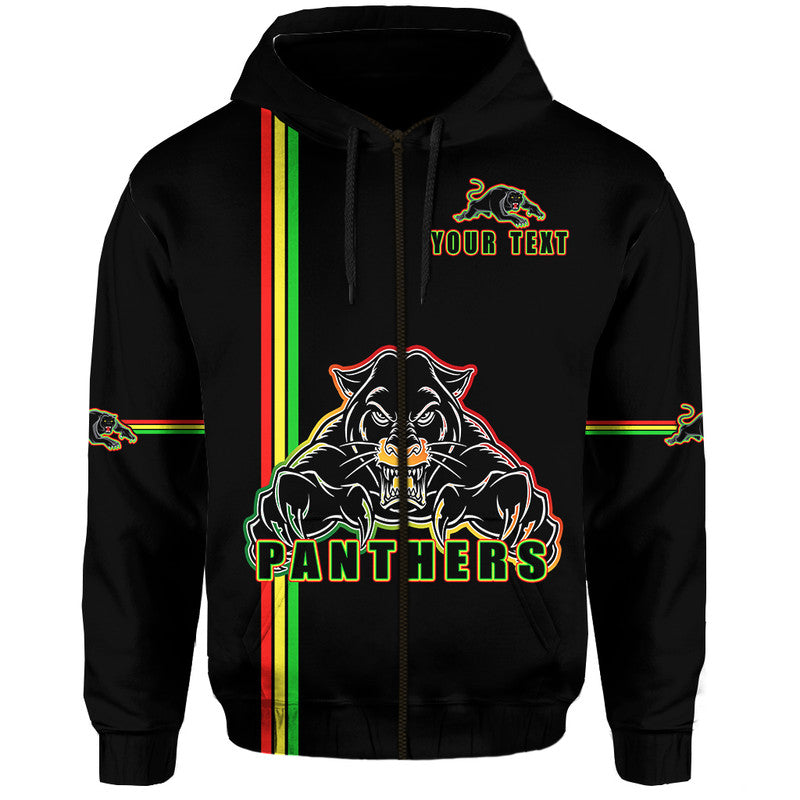(Custom Personalised) Penrith Panthers Zip Up And Pullover Hoodie Angry Panther Simple Style LT9 - Vibe Hoodie Shop