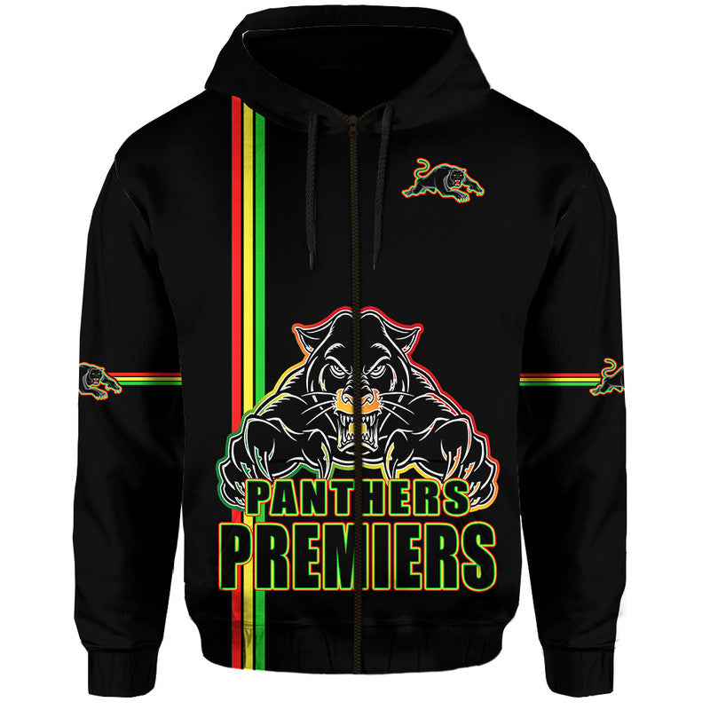 Penrith Panthers Premiers Zip Up And Pullover Hoodie Angry Panther Simple Style LT9 - Vibe Hoodie Shop