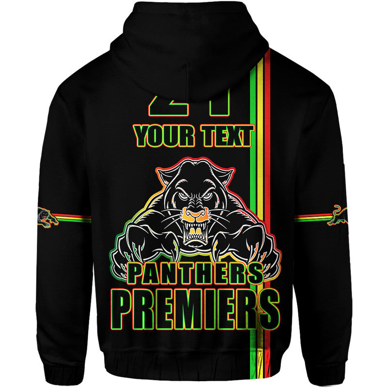 (Custom Personalised) Penrith Panthers Premiers Zip Up And Pullover Hoodie Angry Panther Simple Style LT9 - Vibe Hoodie Shop