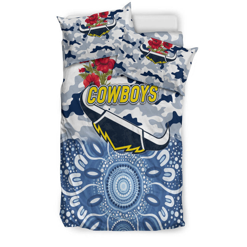 North Queensland Cowboys ANZAC 2022 Bedding Set Indigenous Vibes - White - Vibe Hoodie Shop