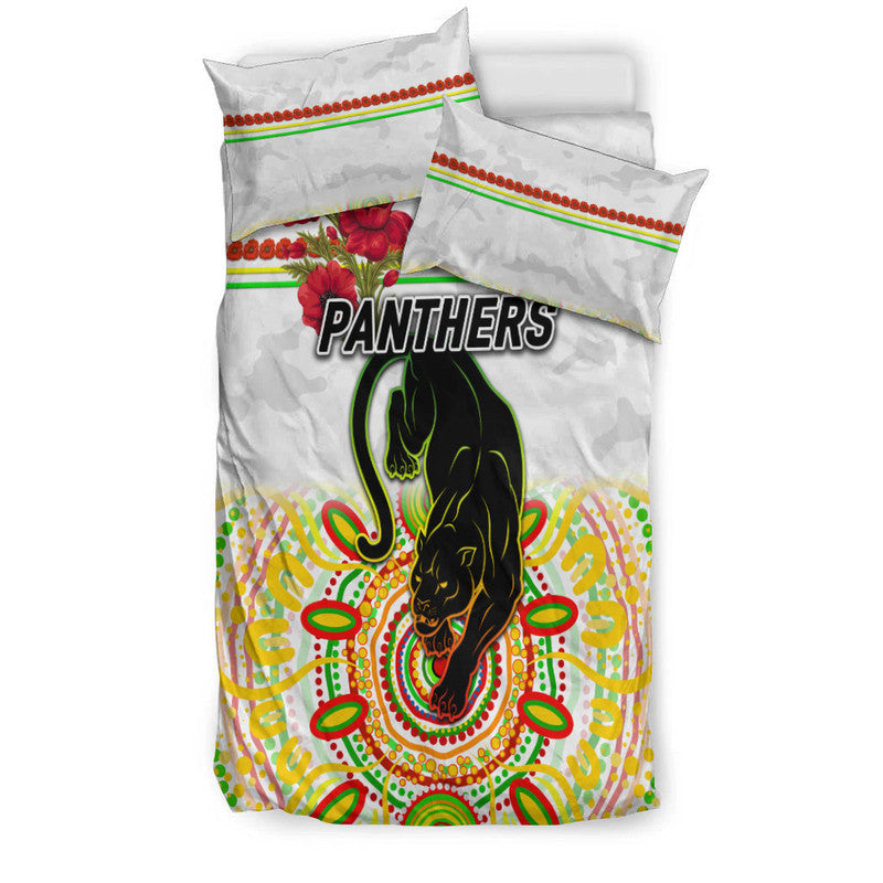 Penrith Panthers ANZAC 2022 Bedding Set Indigenous Vibes - White - Vibe Hoodie Shop