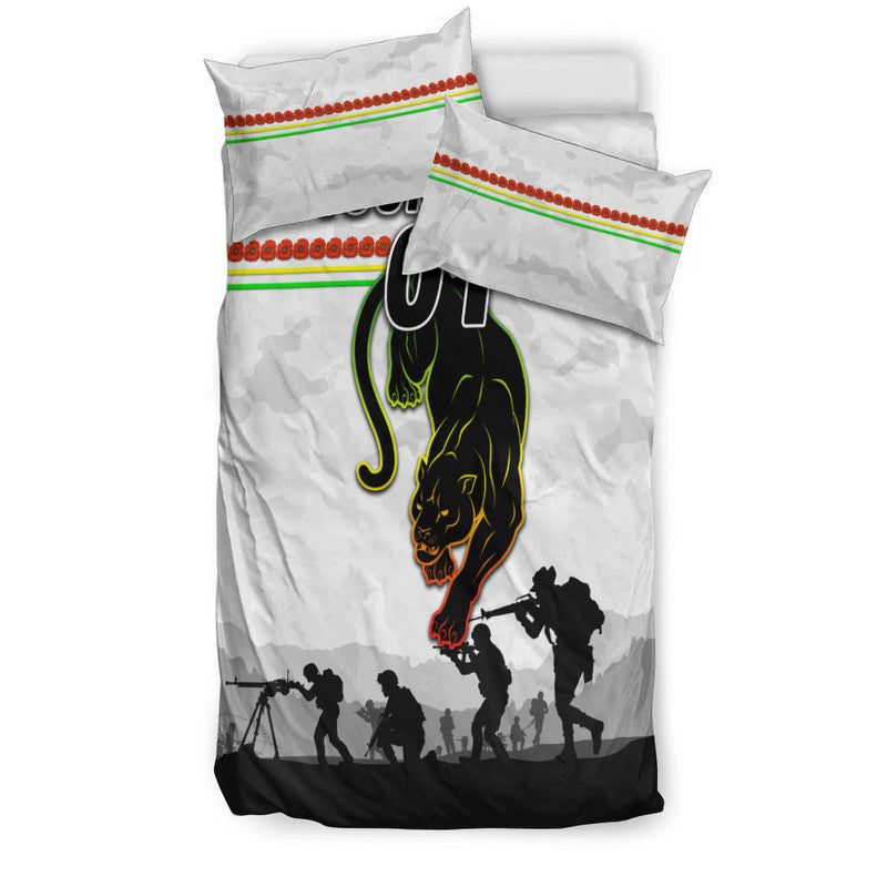 (Custom Personalised) Penrith Panthers ANZAC 2022 Bedding Set Simple Style - White - Vibe Hoodie Shop