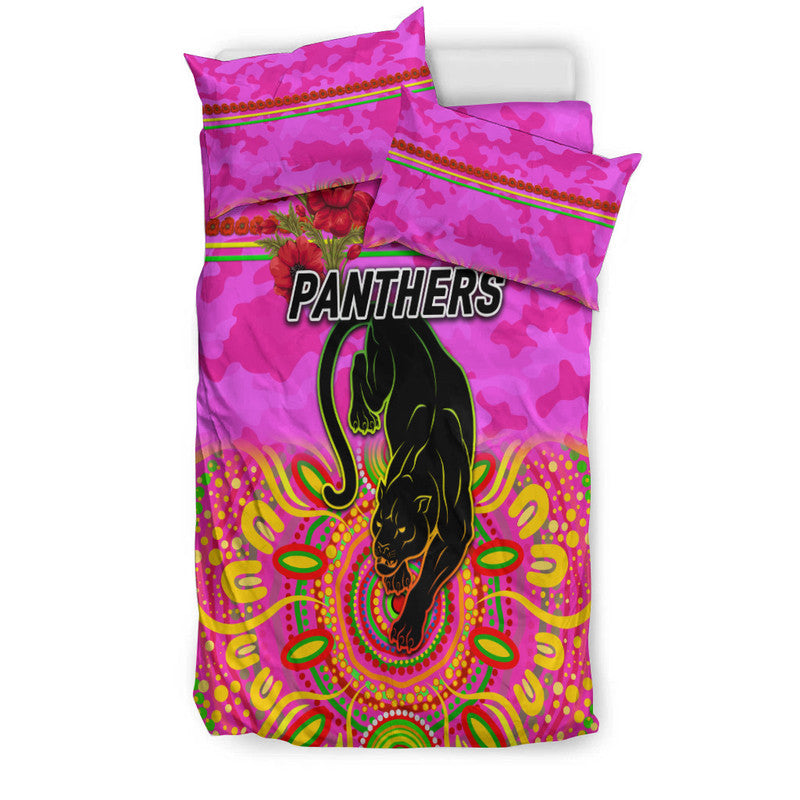 Penrith Panthers ANZAC 2022 Bedding Set Indigenous Vibes - Pink - Vibe Hoodie Shop
