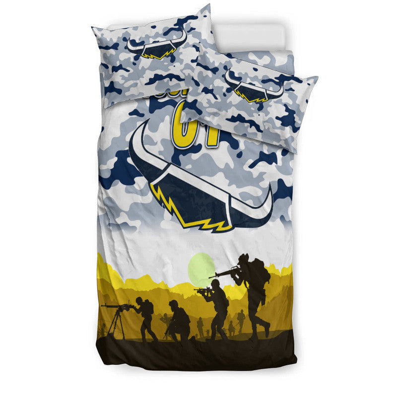 (Custom Personalised) North Queensland Cowboys ANZAC 2022 Bedding Set Simple Style - White - Vibe Hoodie Shop