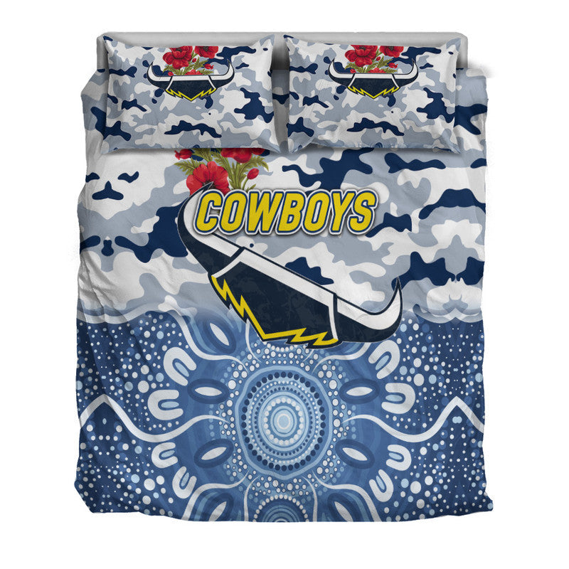 North Queensland Cowboys ANZAC 2022 Bedding Set Indigenous Vibes - White - Vibe Hoodie Shop