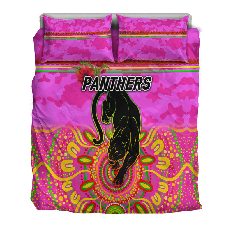Penrith Panthers ANZAC 2022 Bedding Set Indigenous Vibes - Pink - Vibe Hoodie Shop
