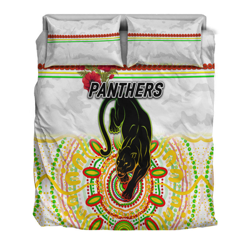 Penrith Panthers ANZAC 2022 Bedding Set Indigenous Vibes - White - Vibe Hoodie Shop