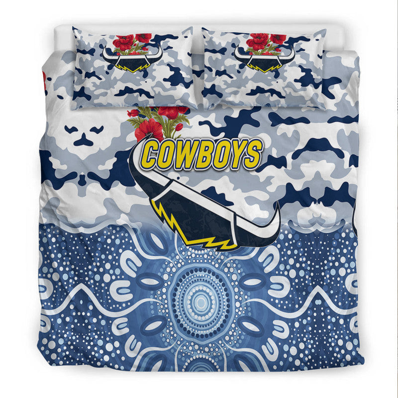 North Queensland Cowboys ANZAC 2022 Bedding Set Indigenous Vibes - White - Vibe Hoodie Shop
