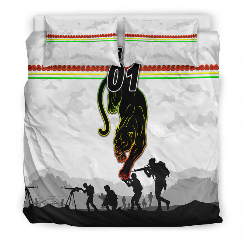 (Custom Personalised) Penrith Panthers ANZAC 2022 Bedding Set Simple Style - White - Vibe Hoodie Shop