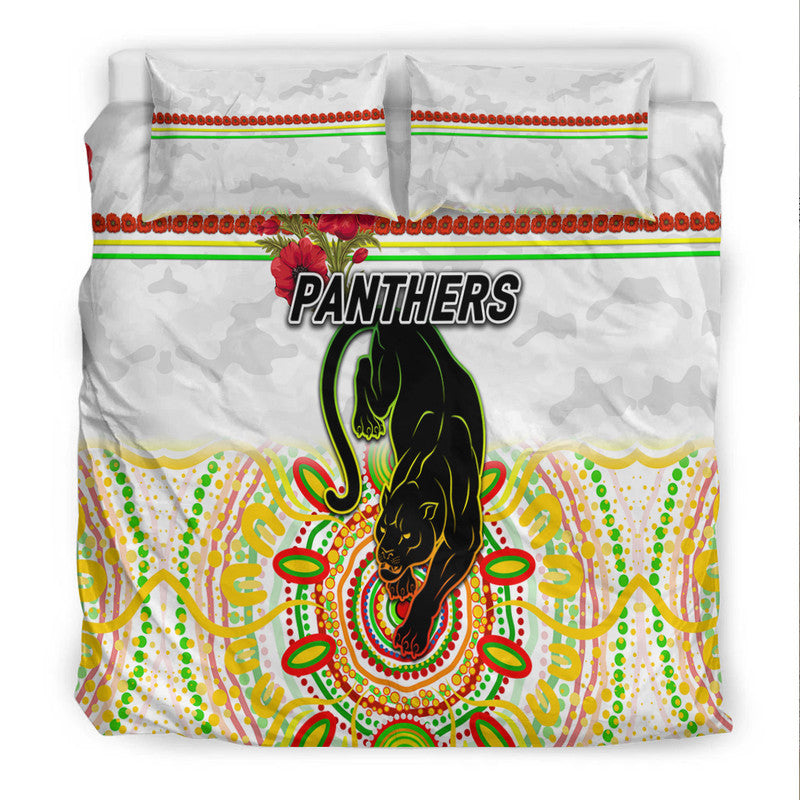 Penrith Panthers ANZAC 2022 Bedding Set Indigenous Vibes - White - Vibe Hoodie Shop