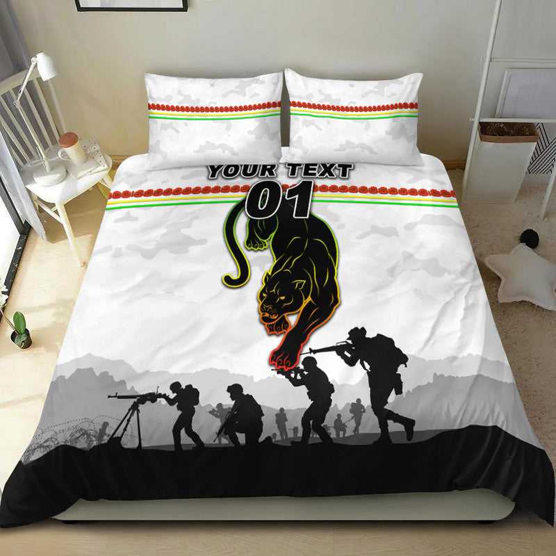 (Custom Personalised) Penrith Panthers ANZAC 2022 Bedding Set Simple Style - White - Vibe Hoodie Shop