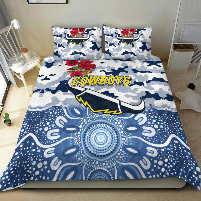 North Queensland Cowboys ANZAC 2022 Bedding Set Indigenous Vibes - White - Vibe Hoodie Shop