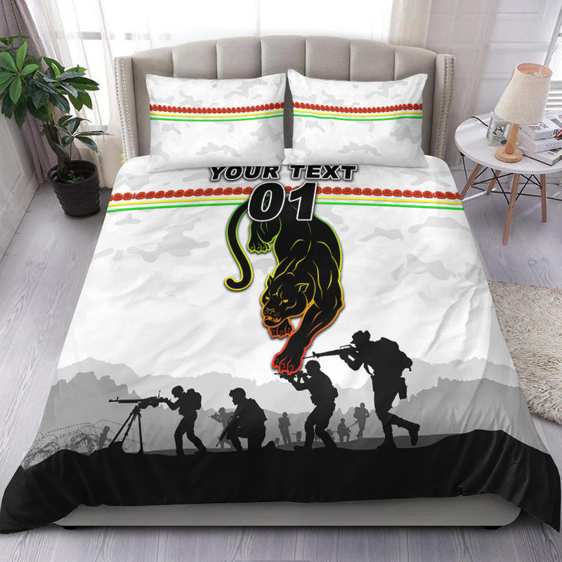 (Custom Personalised) Penrith Panthers ANZAC 2022 Bedding Set Simple Style - White - Vibe Hoodie Shop