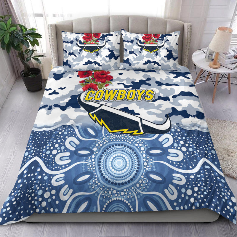 North Queensland Cowboys ANZAC 2022 Bedding Set Indigenous Vibes - White - Vibe Hoodie Shop