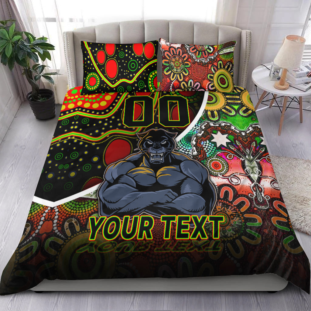 (Custom Personalised) Penrith Panthers Bedding Set Strong Panthers Legend With Special Aboriginal Style - Vibe Hoodie Shop