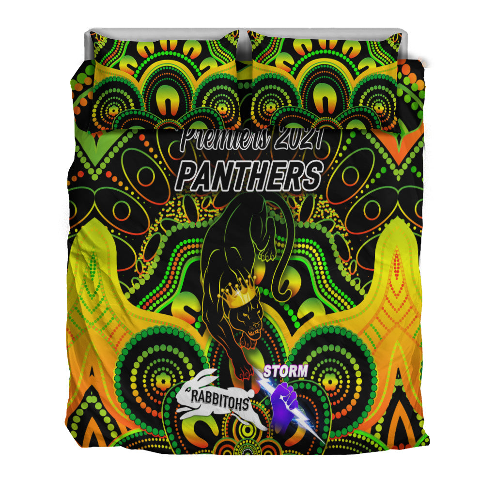 Penrith Panthers Bedding Set 2021 Indigenous Premiers - The King - Vibe Hoodie Shop