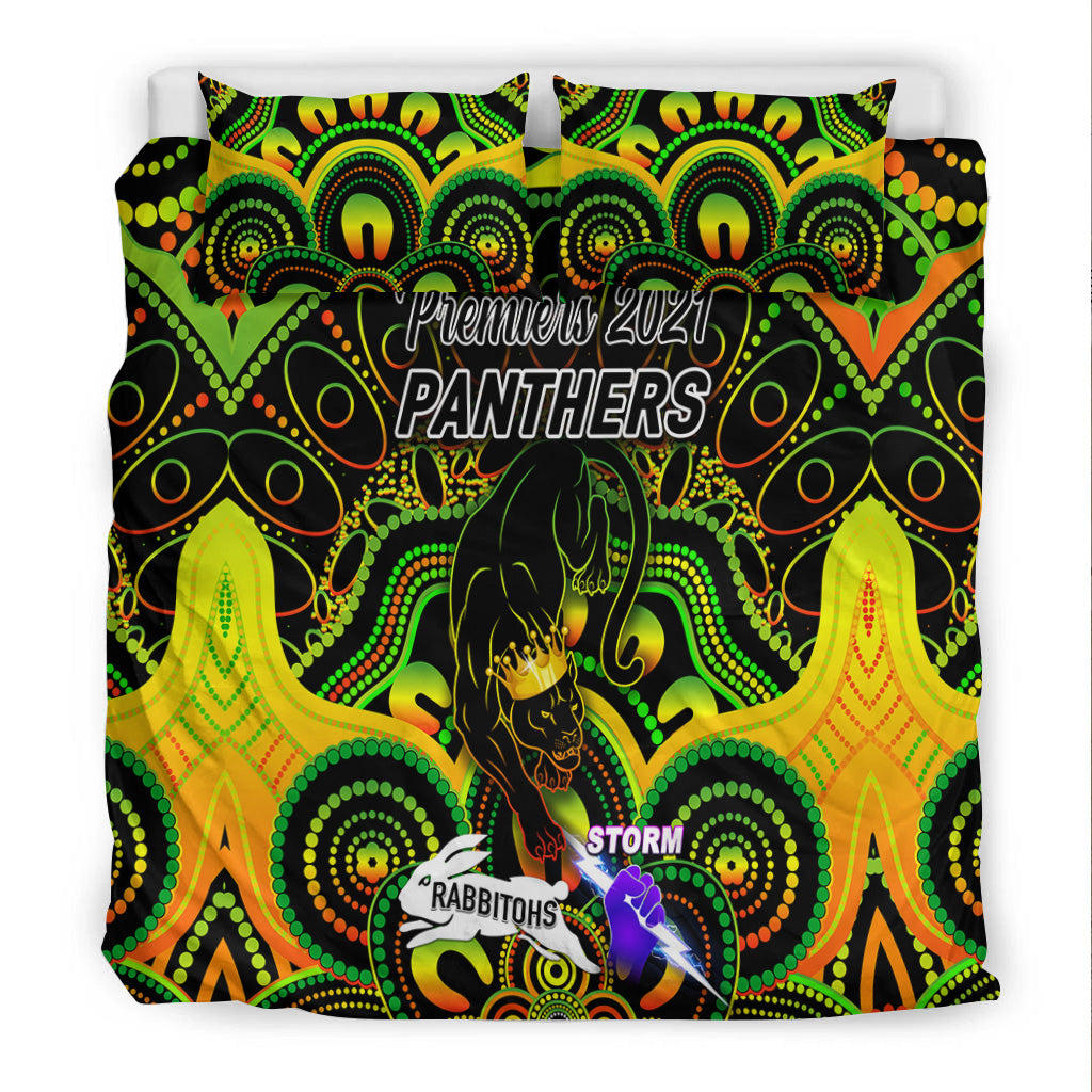 Penrith Panthers Bedding Set 2021 Indigenous Premiers - The King - Vibe Hoodie Shop