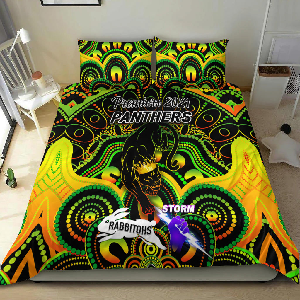 Penrith Panthers Bedding Set 2021 Indigenous Premiers - The King - Vibe Hoodie Shop
