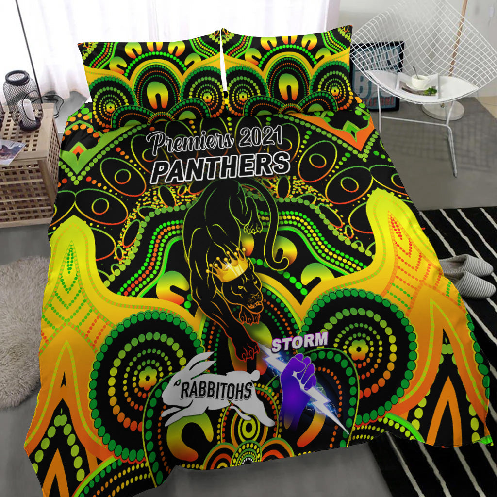 Penrith Panthers Bedding Set 2021 Indigenous Premiers - The King - Vibe Hoodie Shop