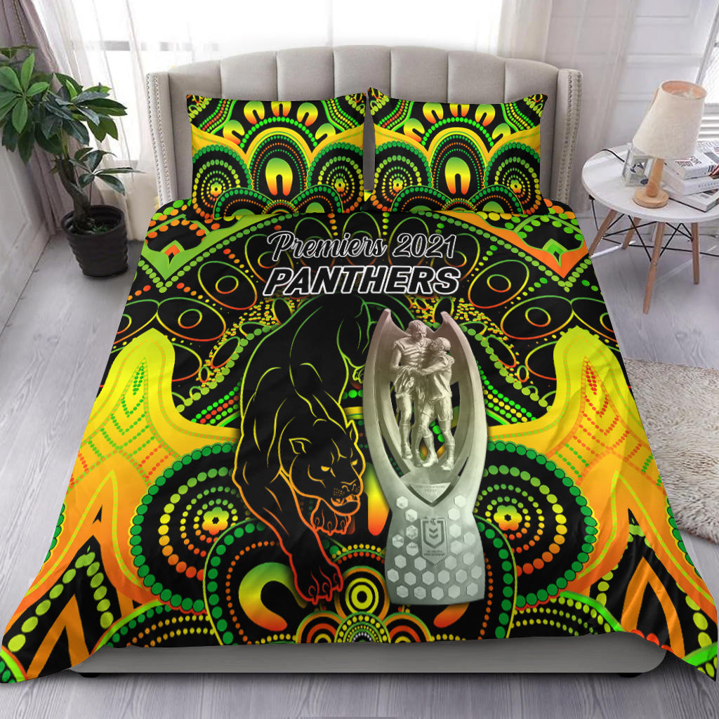 Penrith Panthers Bedding Set 2021 Indigenous Premiers - Trophy - Vibe Hoodie Shop