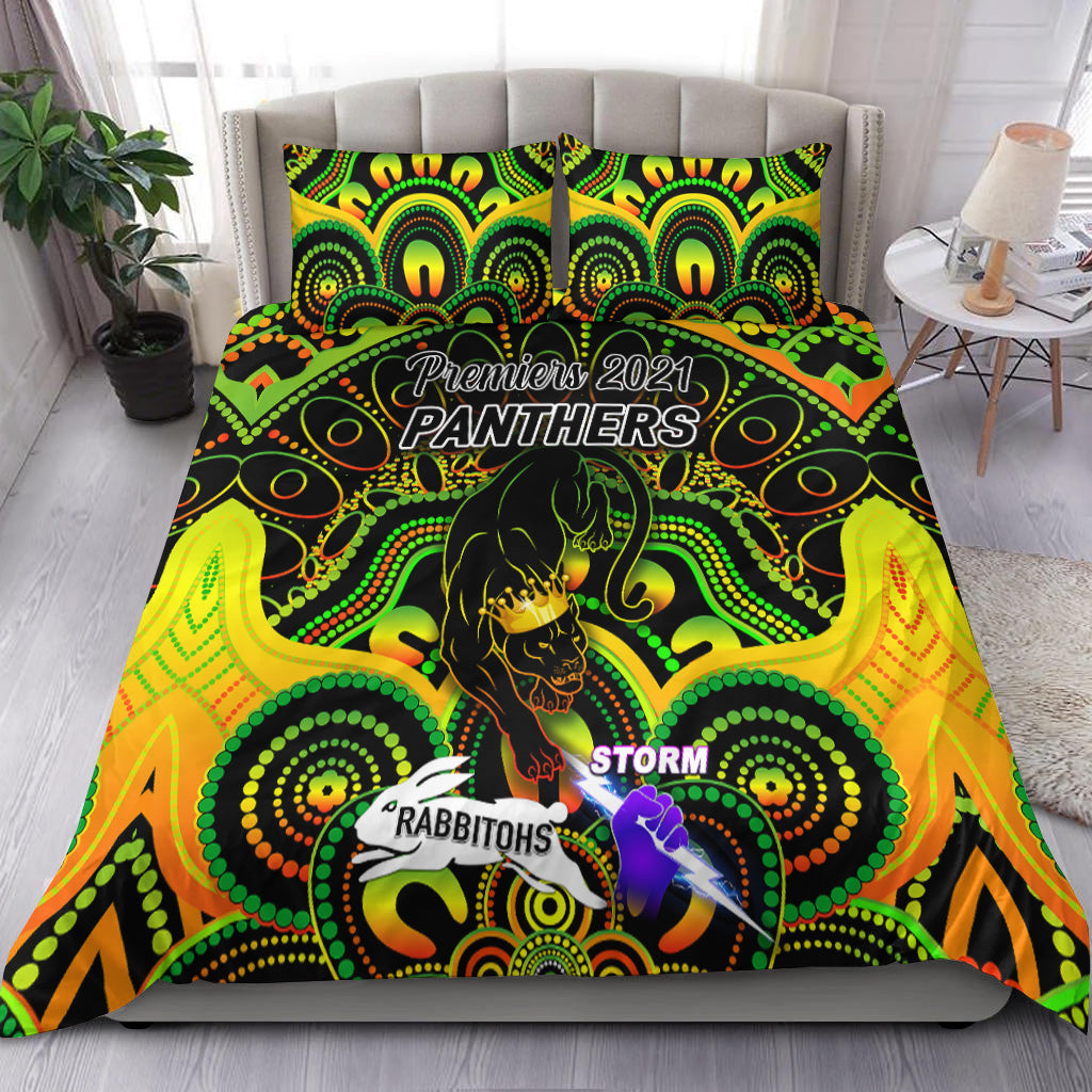 Penrith Panthers Bedding Set 2021 Indigenous Premiers - The King - Vibe Hoodie Shop