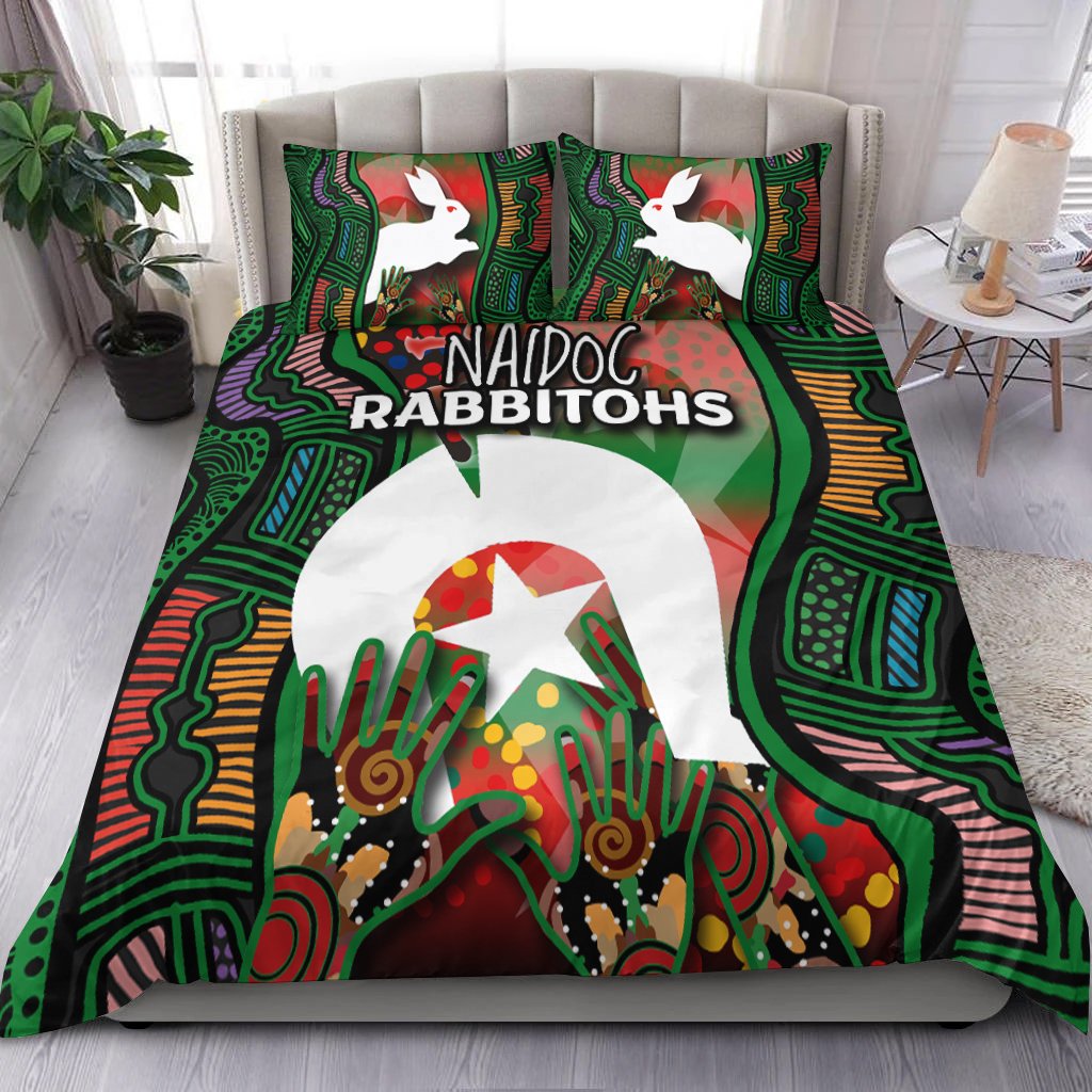 NAIDOC Rabbitohs Bedding Set Torres Strait Islanders - Vibe Hoodie Shop