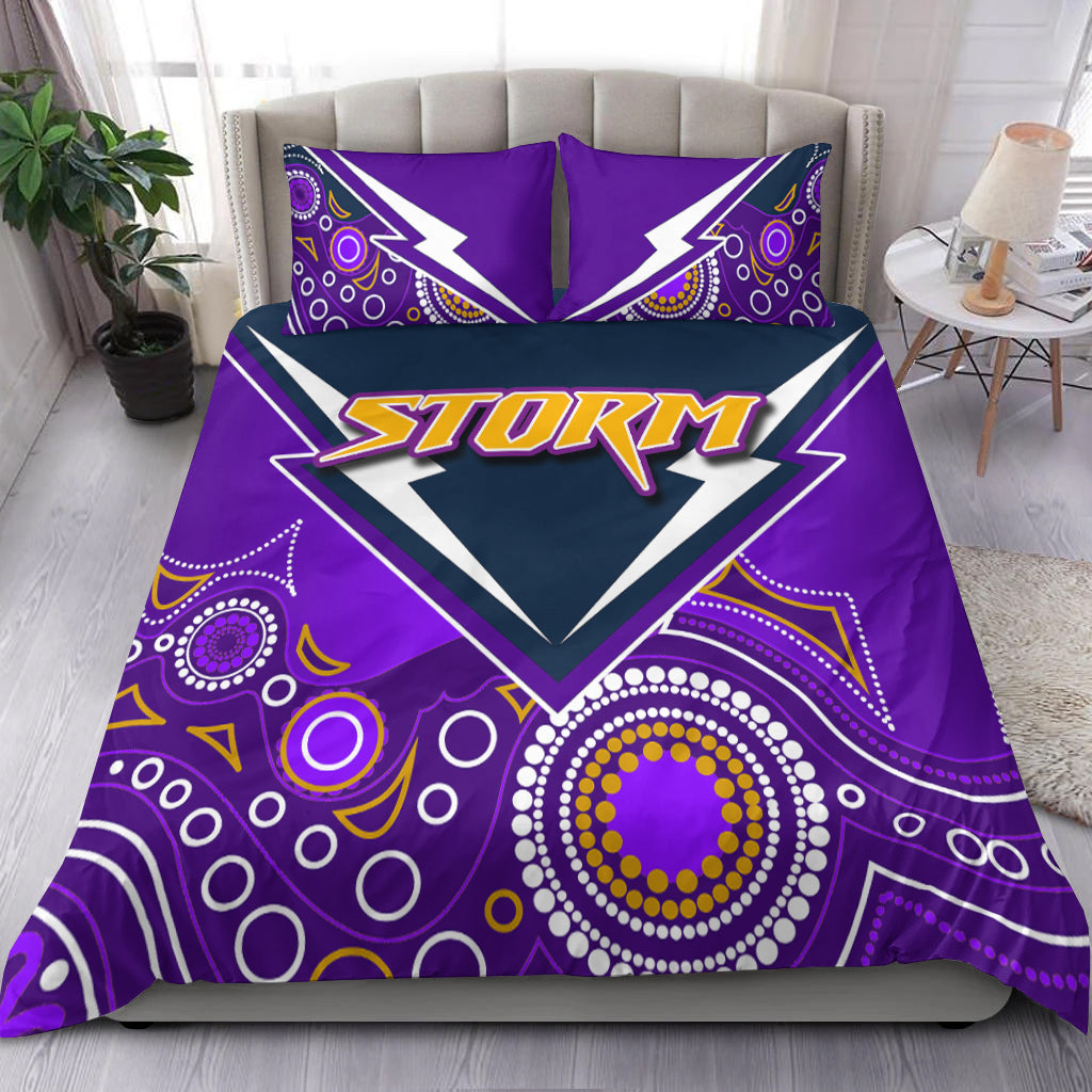 Melbourne Storm Bedding Set Aboriginal - Vibe Hoodie Shop