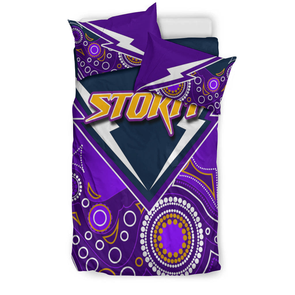 Melbourne Storm Bedding Set Aboriginal - Vibe Hoodie Shop