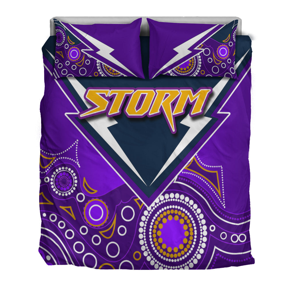 Melbourne Storm Bedding Set Aboriginal - Vibe Hoodie Shop