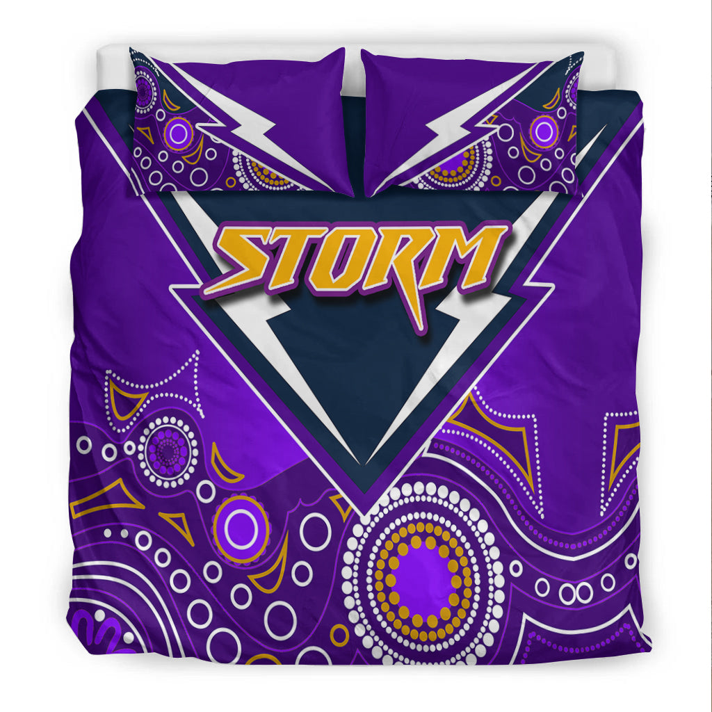 Melbourne Storm Bedding Set Aboriginal - Vibe Hoodie Shop