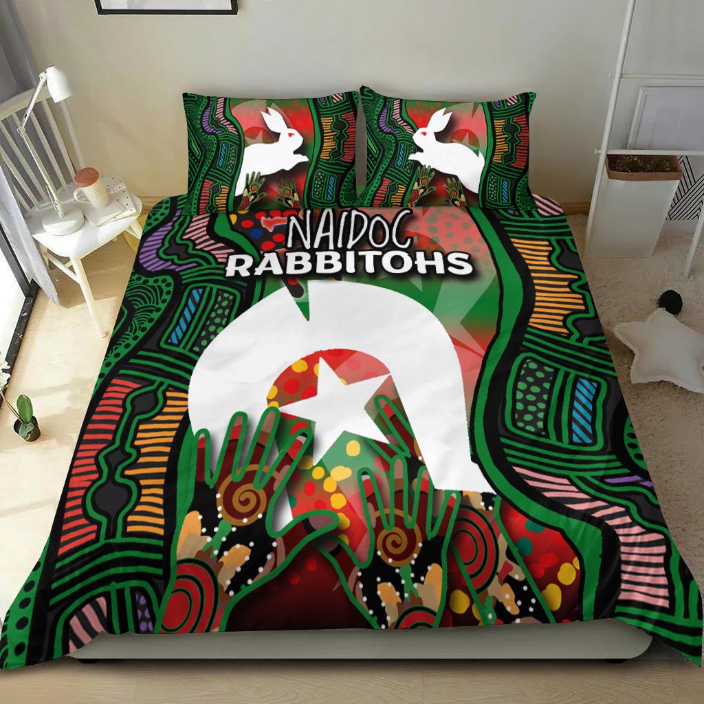 NAIDOC Rabbitohs Bedding Set Torres Strait Islanders - Vibe Hoodie Shop