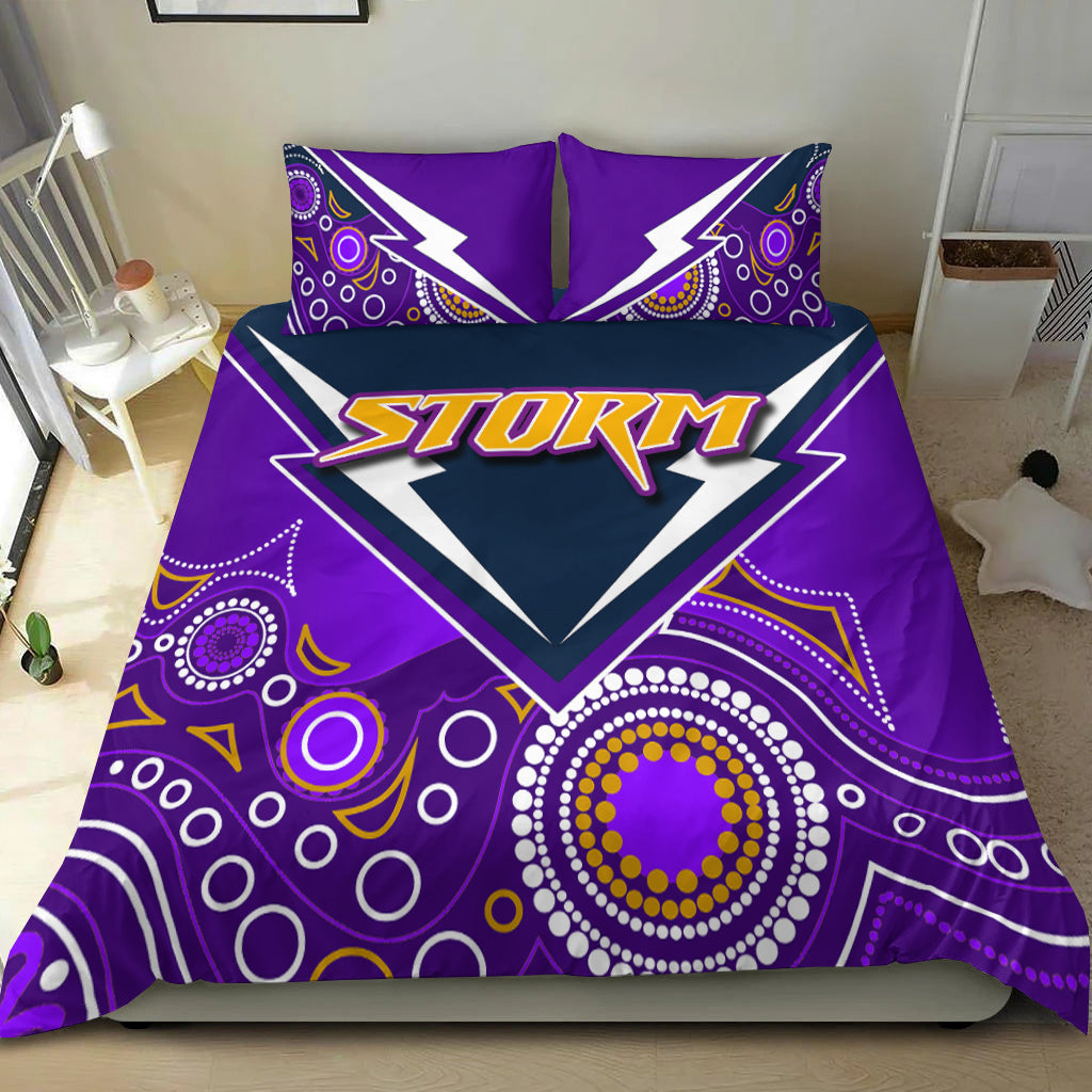 Melbourne Storm Bedding Set Aboriginal - Vibe Hoodie Shop