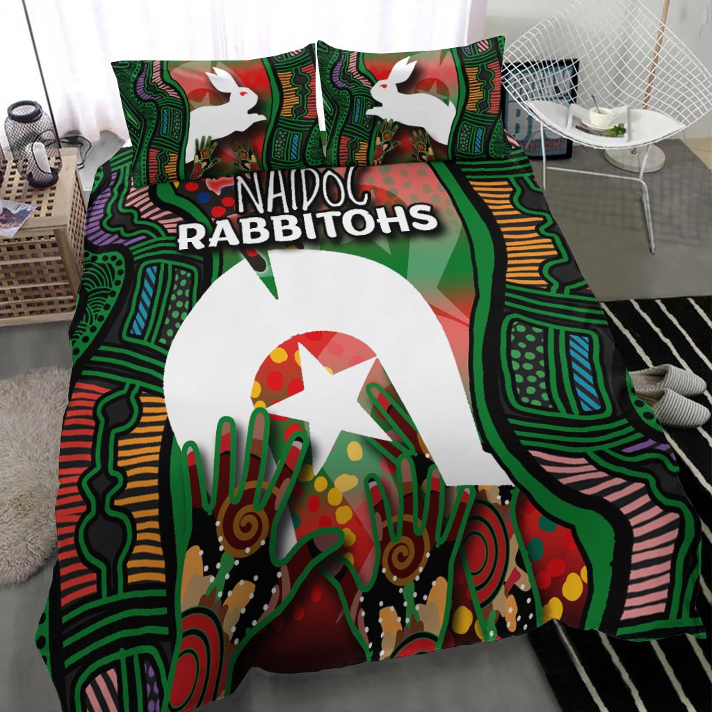 NAIDOC Rabbitohs Bedding Set Torres Strait Islanders - Vibe Hoodie Shop