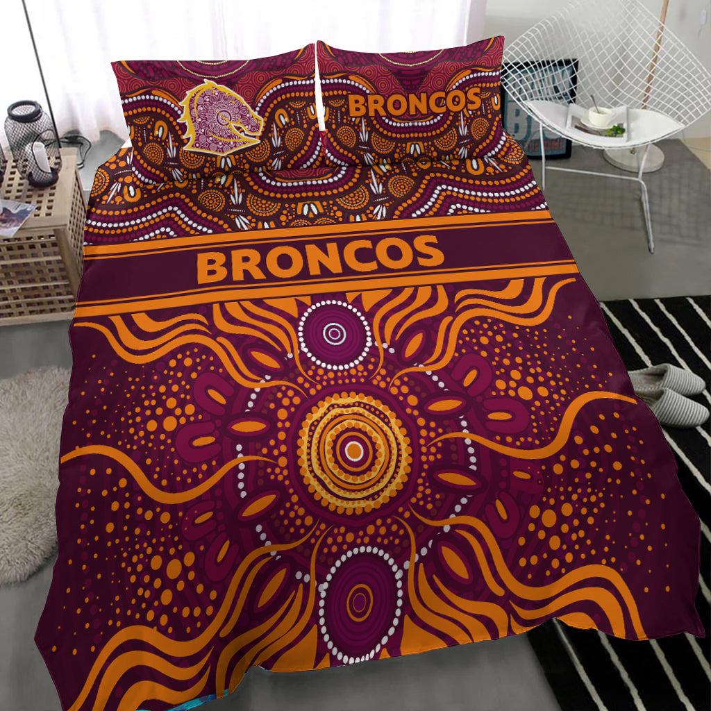 Broncos Rugby Aboriginal Pattern Bedding Set - LT2