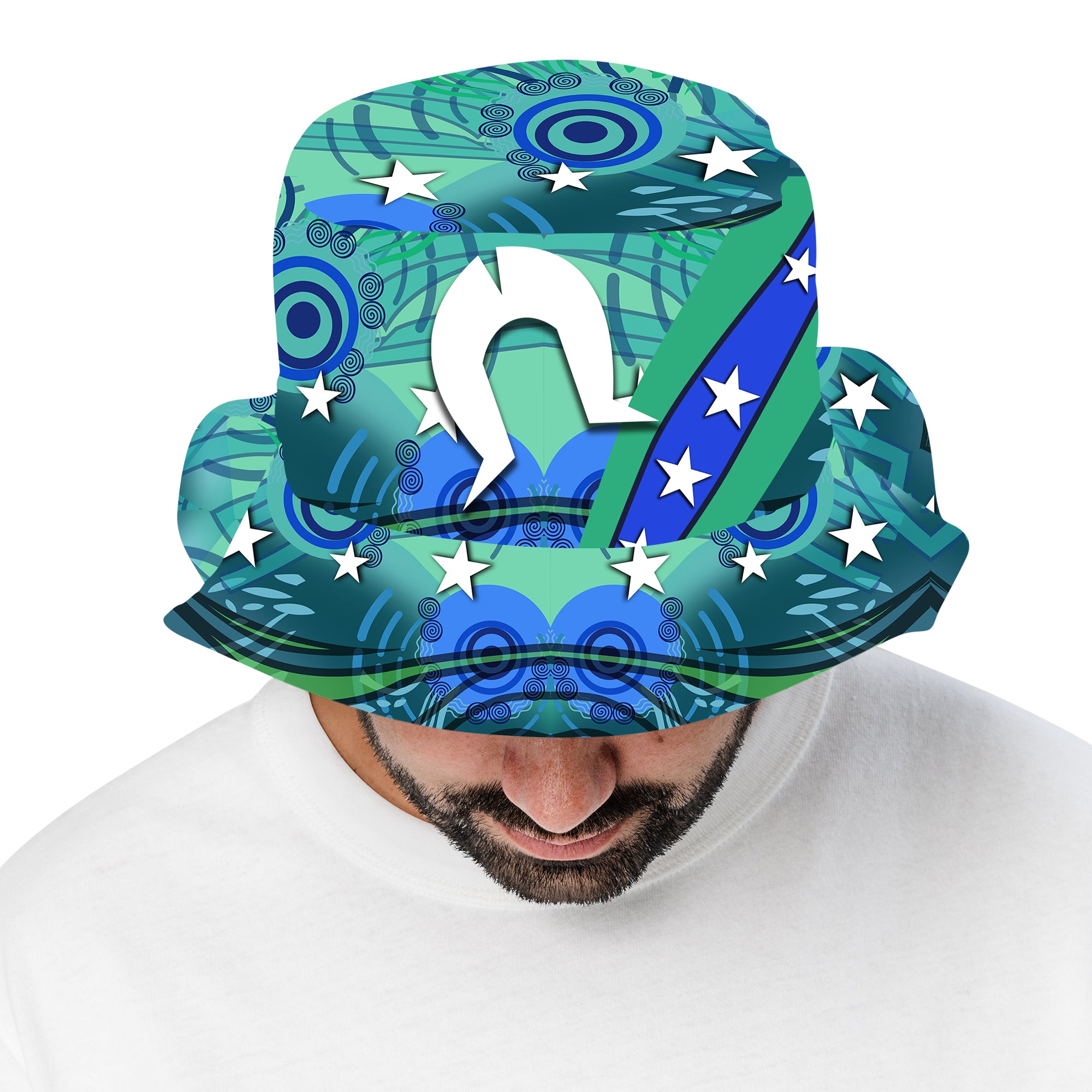 Torres Strait Flag And Turtle Bucket Hat - Vibe Hoodie Shop