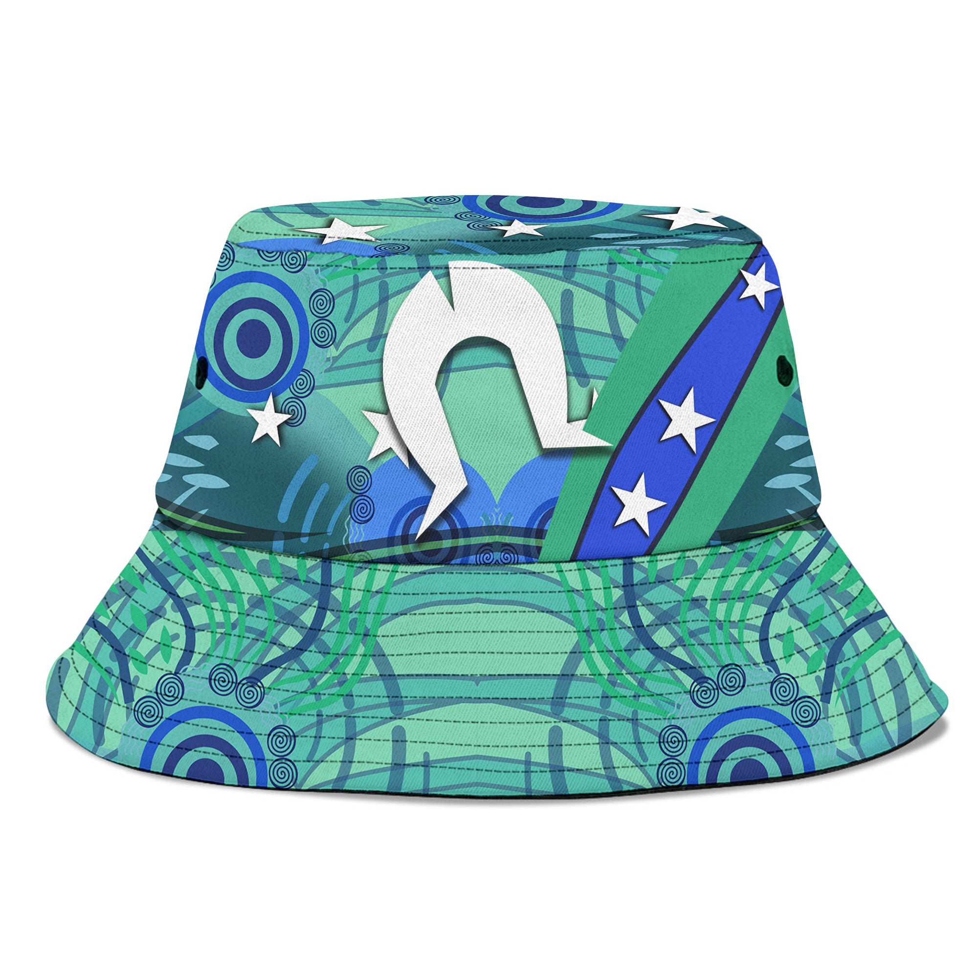 Torres Strait Flag And Turtle Bucket Hat - Vibe Hoodie Shop