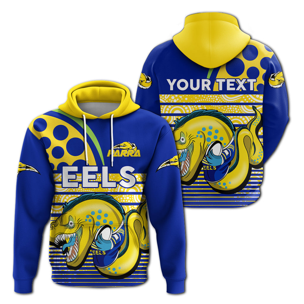 (Custom Personalised) Eels Rugby Parra Aboriginal Blue And Gold Hoodie - LT2 - Vibe Hoodie Shop