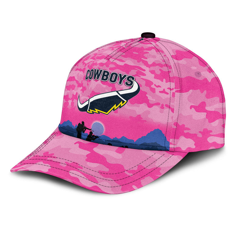 North Queensland Cowboys ANZAC 2022 NRL Classic Cap Simple Style - Pink - Vibe Hoodie Shop