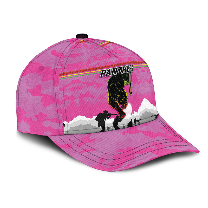 (Custom Personalised) Penrith Panthers ANZAC 2022 NRL Classic Cap Simple Style - Pink - Vibe Hoodie Shop