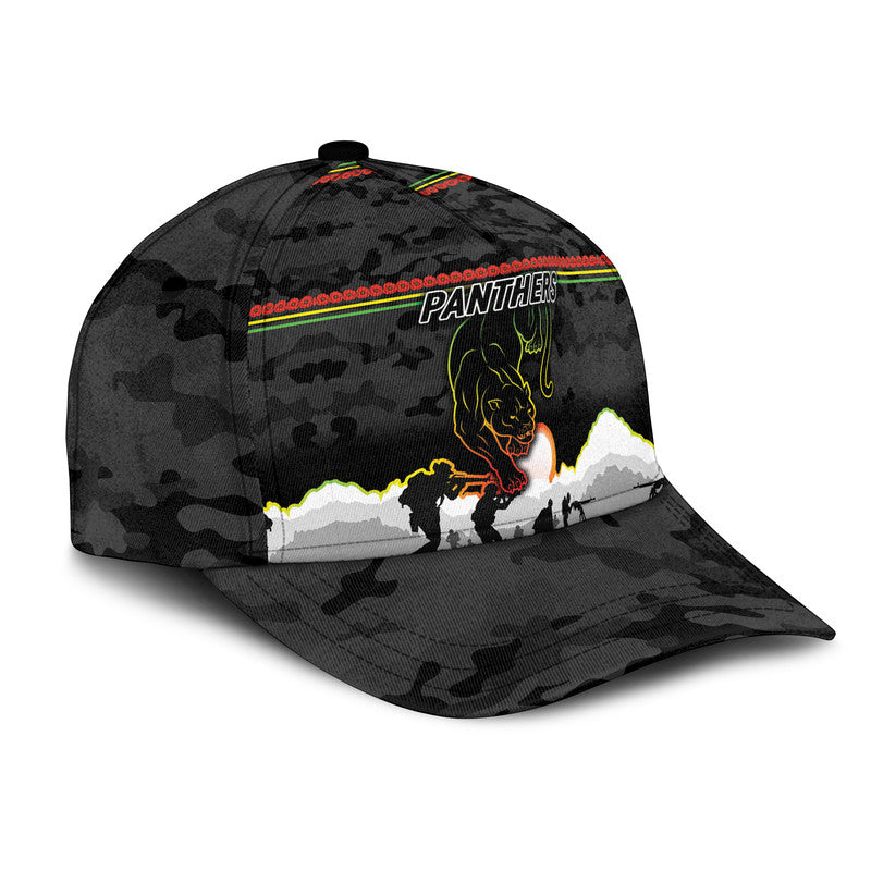 (Custom Personalised) Penrith Panthers ANZAC 2022 NRL Classic Cap Simple Style - Black - Vibe Hoodie Shop