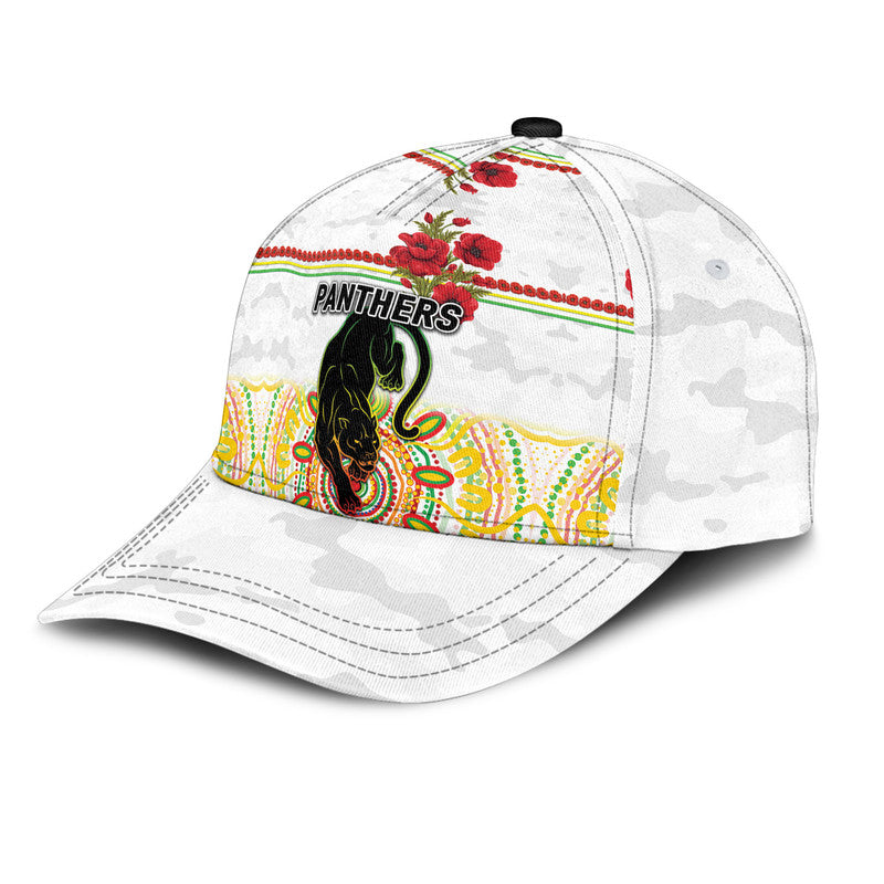 (Custom Personalised) Penrith Panthers ANZAC 2022 NRL Classic Cap Indigenous Vibes - White - Vibe Hoodie Shop