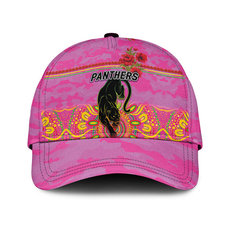 (Custom Personalised) Penrith Panthers ANZAC 2022 NRL Classic Cap Indigenous Vibes - Pink - Vibe Hoodie Shop