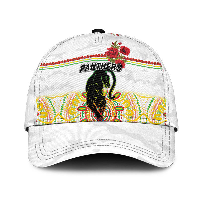 (Custom Personalised) Penrith Panthers ANZAC 2022 NRL Classic Cap Indigenous Vibes - White - Vibe Hoodie Shop