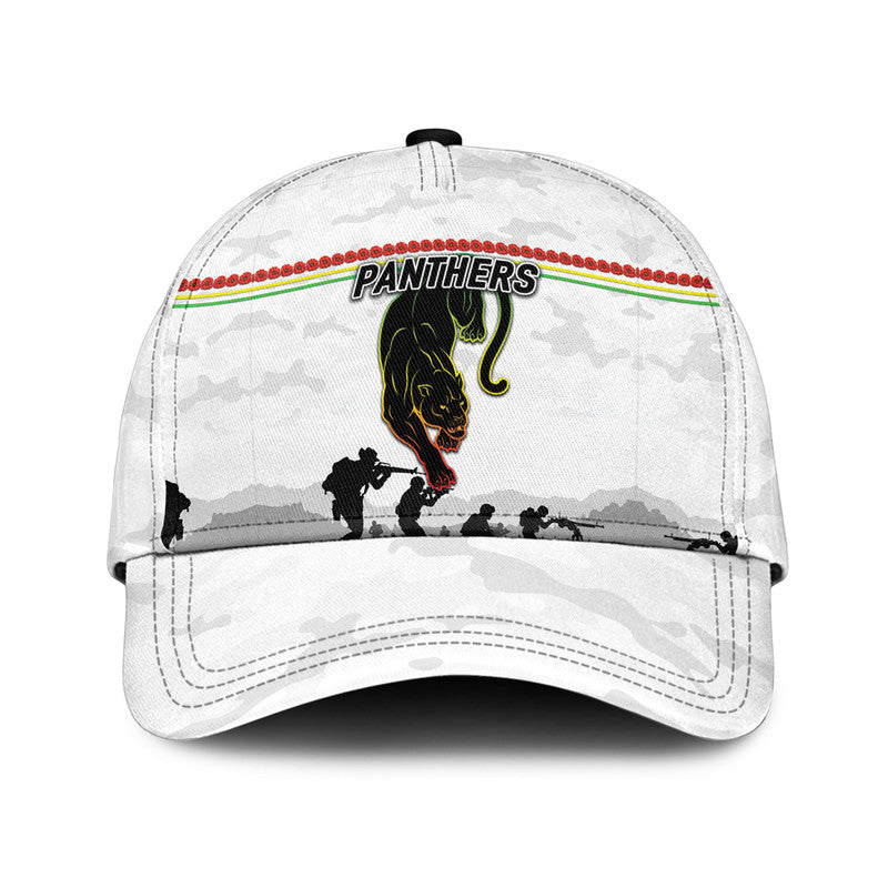 (Custom Personalised) Penrith Panthers ANZAC 2022 NRL Classic Cap Simple Style - White - Vibe Hoodie Shop