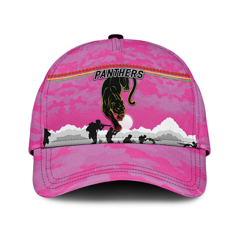 (Custom Personalised) Penrith Panthers ANZAC 2022 NRL Classic Cap Simple Style - Pink - Vibe Hoodie Shop