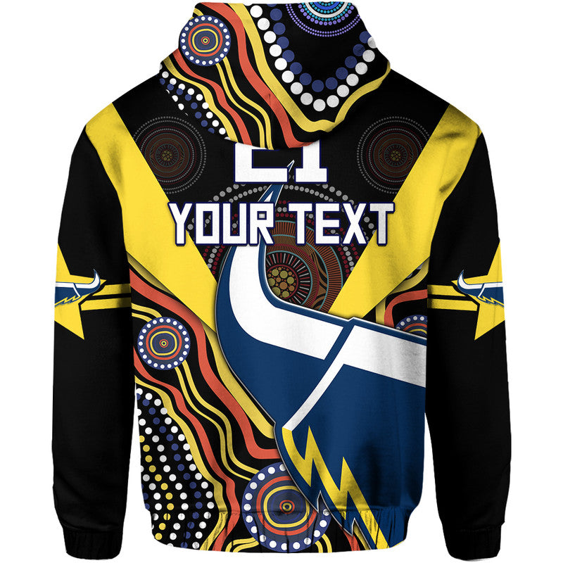 (Custom Personalised) Cowboys Rugby Zip Up And Pullover Hoodie Indigenous Arboriginal Dot Paint Black Style LT9 - Vibe Hoodie Shop