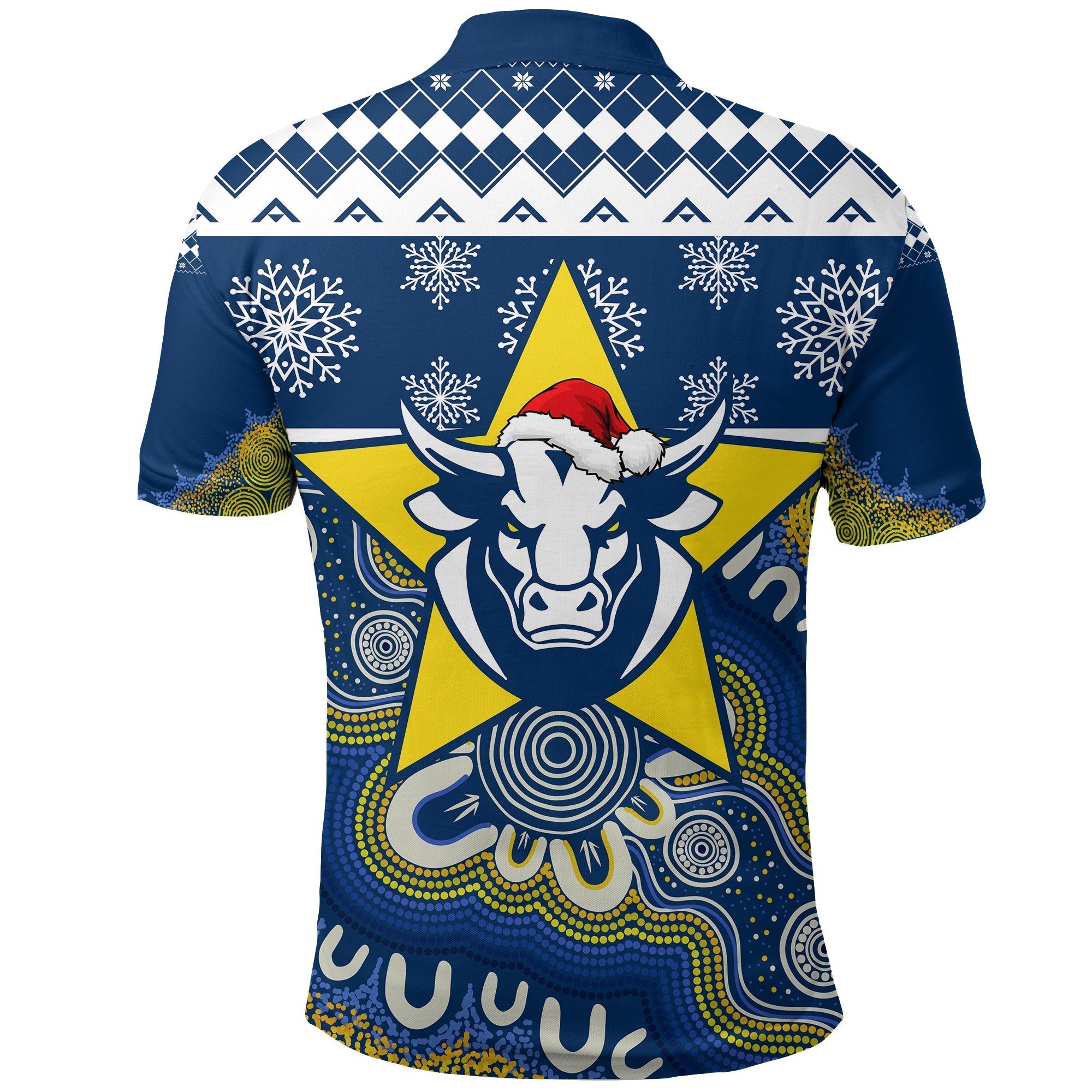 Aboriginal Art Cowboys Merry Christmas Polo Shirt - Vibe Hoodie Shop