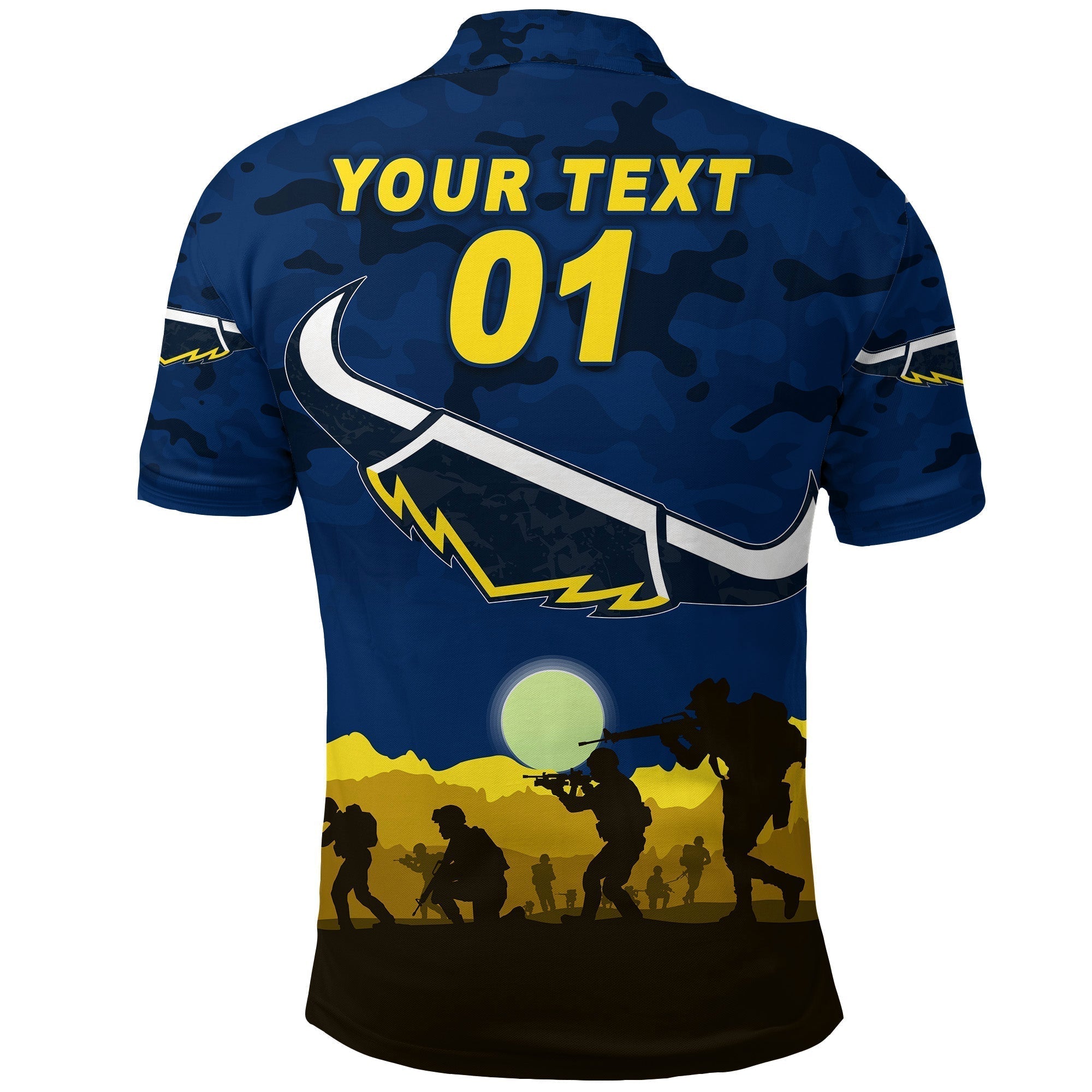 (Custom Personalised) North Queensland Cowboys ANZAC 2022 Polo Shirt Simple Style - Blue - Vibe Hoodie Shop