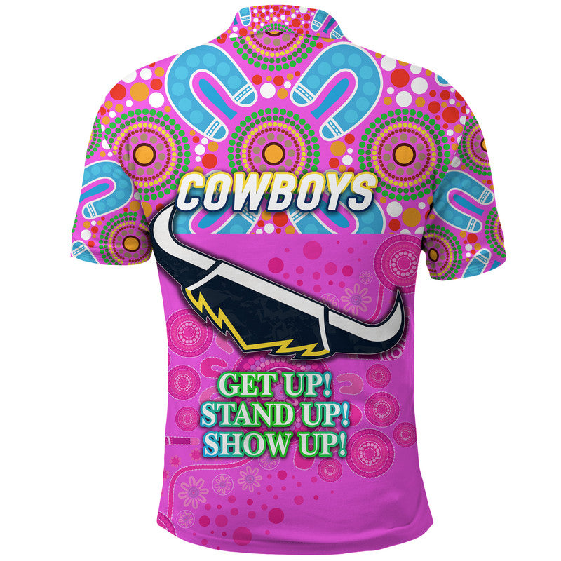 Australia Cowboys Rugby NAIDOC Week 2022 Polo Shirt Simple Vibes - Pink - Vibe Hoodie Shop