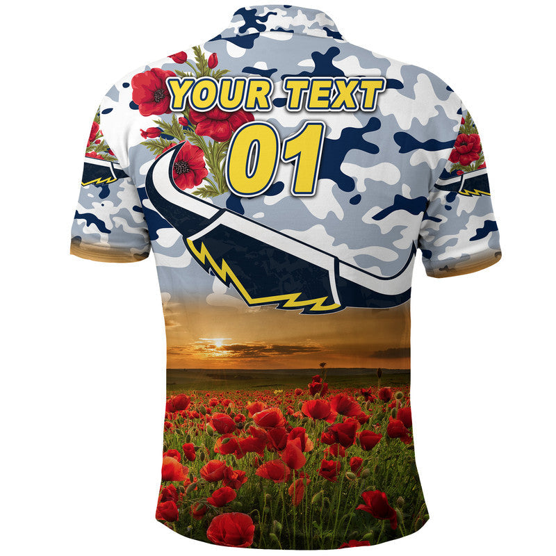 (Custom Personalised) North Queensland Cowboys ANZAC 2022 Polo Shirt Poppy Flowers Vibes - White - Vibe Hoodie Shop